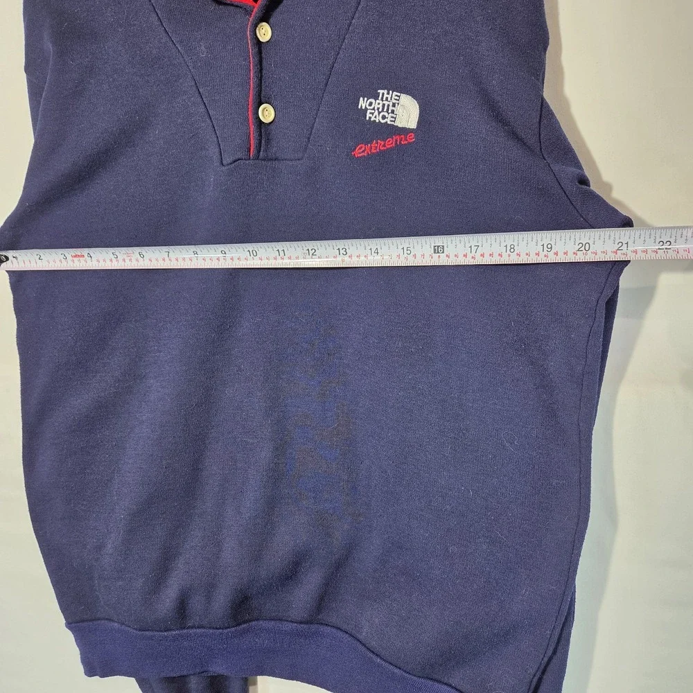 Vintage 1/2 Button Up Sweater XL The North Face Extreme Blue And Red Piping
